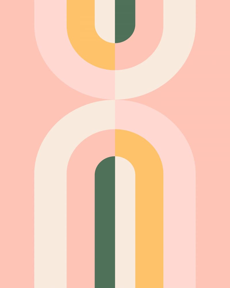 Pastel Geometric Arches by Artprink — canvas wall art