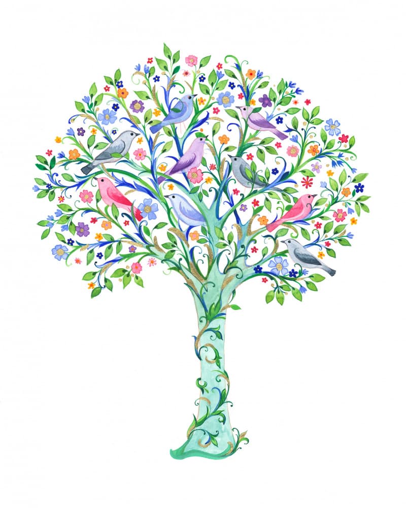 Enchanted Birds Tree by Isabelle Brent — canvas wall art