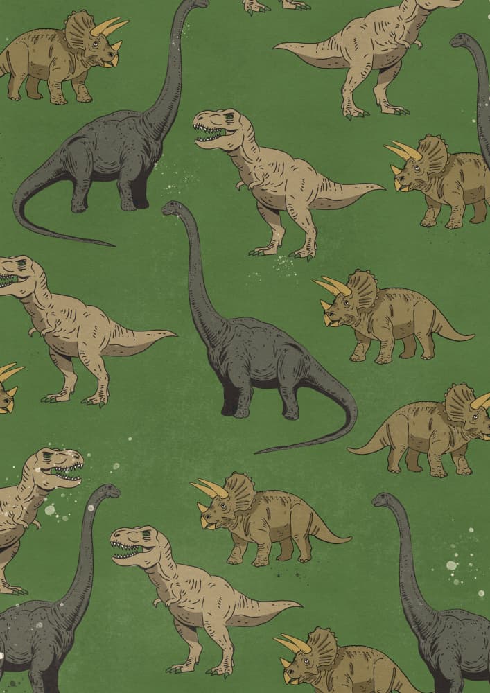 Playful Dinosaur Pattern by Nicholas — canvas wall art