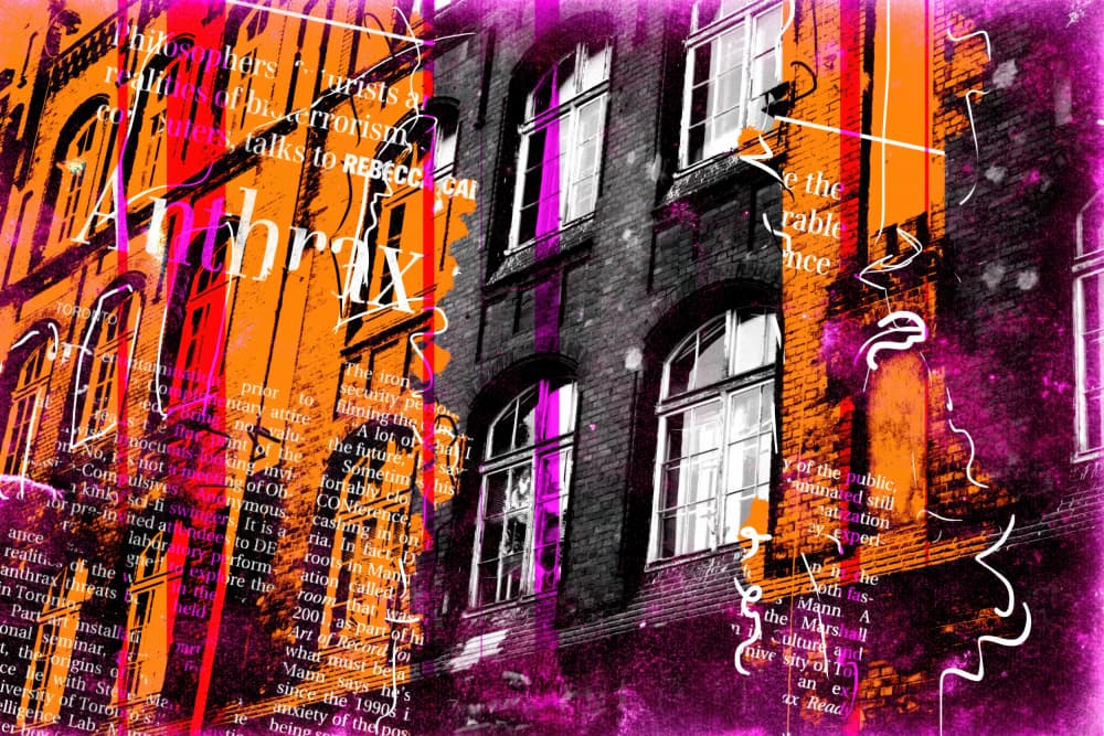 Collage Architecture Orange and Pink by Rafal Kulik — canvas wall art
