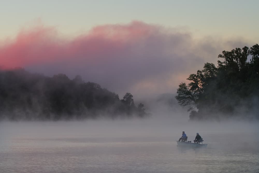 Misty Lake Sunrise by 李从军 / Austin Li — canvas wall art