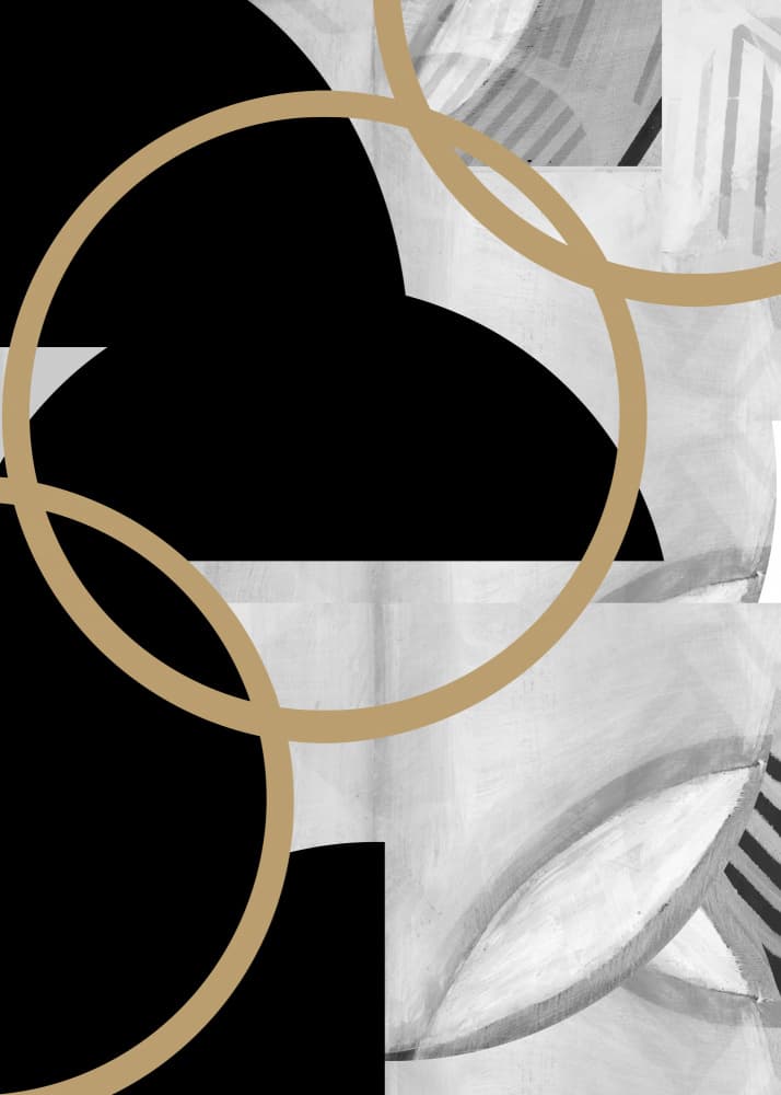 Abstract Gold Circles by cartissi — canvas wall art