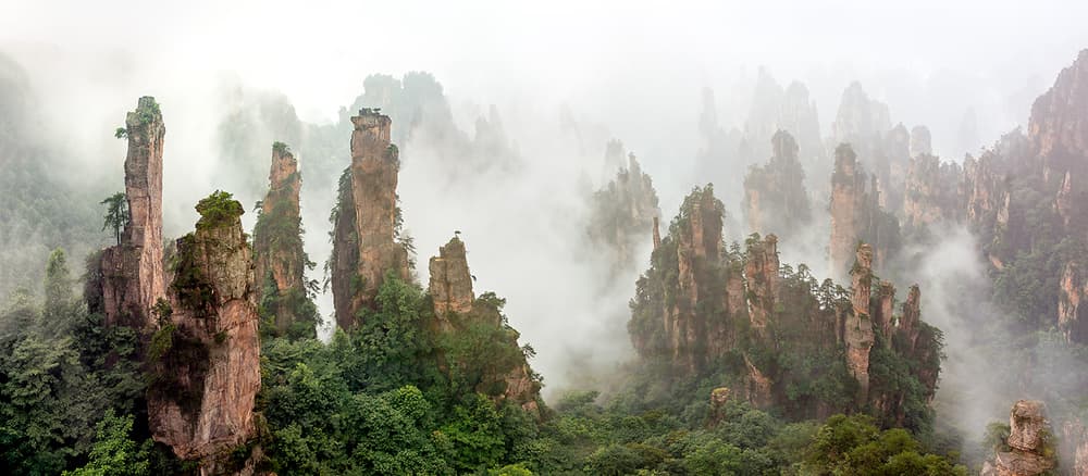 Zhangjiajie Misty Mountains by Hua Zhu — canvas wall art