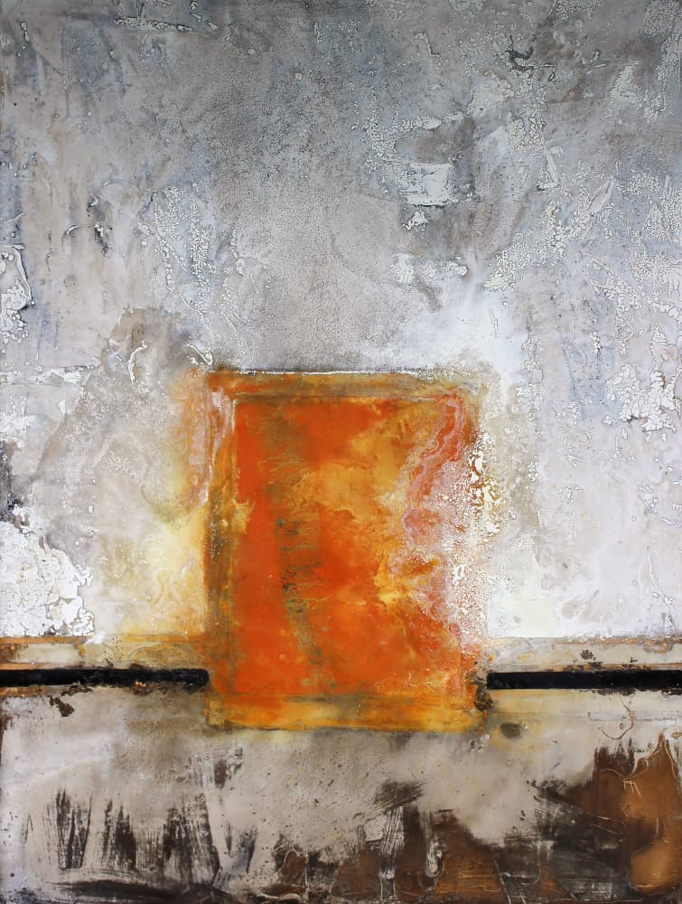 Textured Orange Rectangle by andrea de ranieri — canvas wall art