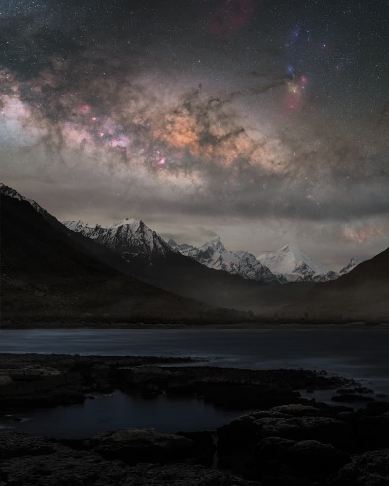 Milky Way Over Mountains by Vikas Chander — canvas wall art