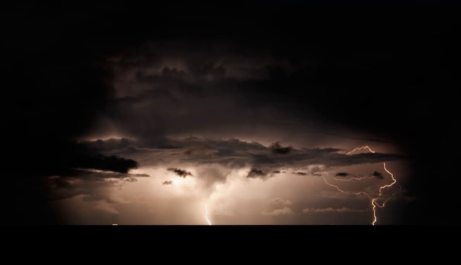 Night Sky Lightning Storm by Niels Christian Wulff — canvas wall art