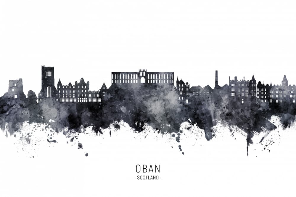 Oban Scotland Skyline by Michael Tompsett — canvas wall art