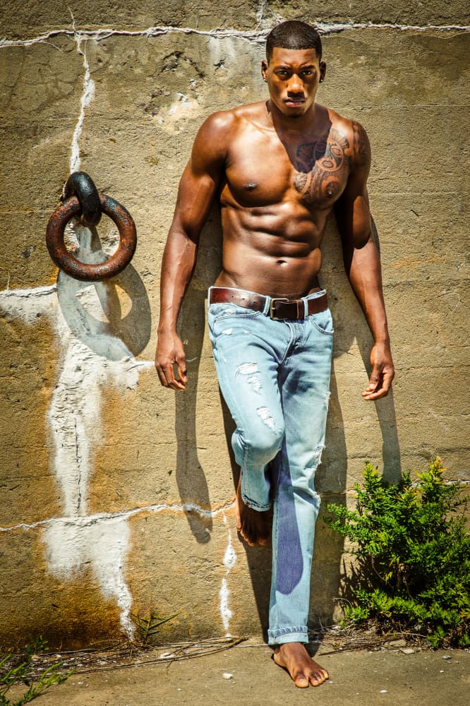 Strong Man Concrete Wall by Xiao Cai — canvas wall art
