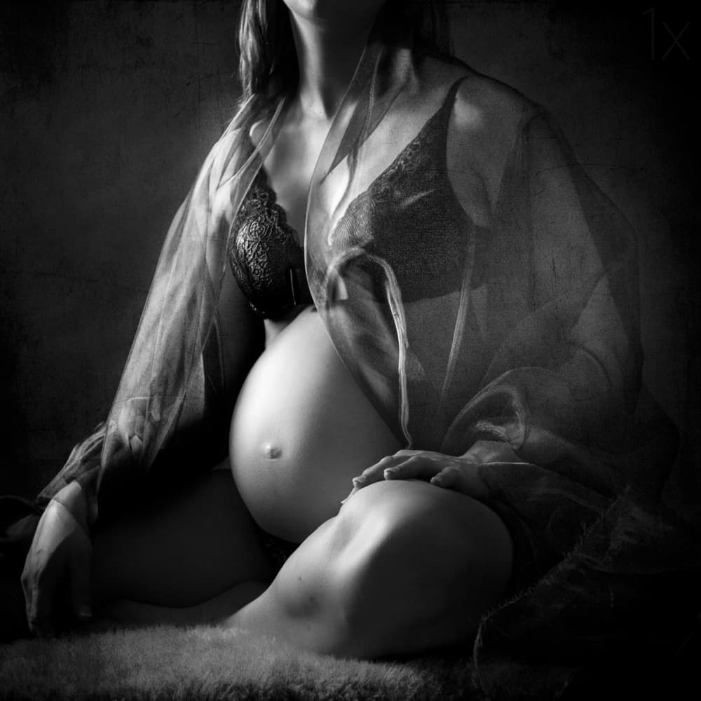 Serene Maternity Portrait by Jerome Zakka Bajjani — canvas wall art