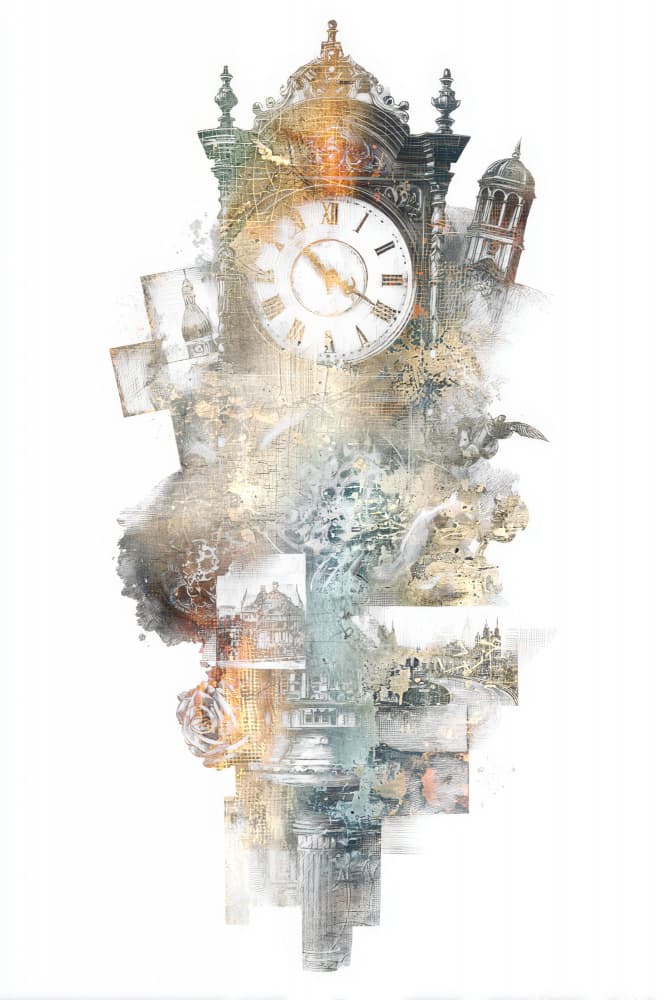 Vintage City Clock by Rafal Kulik — canvas wall art