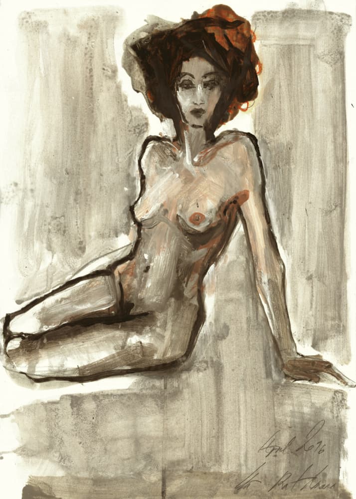 Reclining Nude Figure by Ute Rathmann — canvas wall art