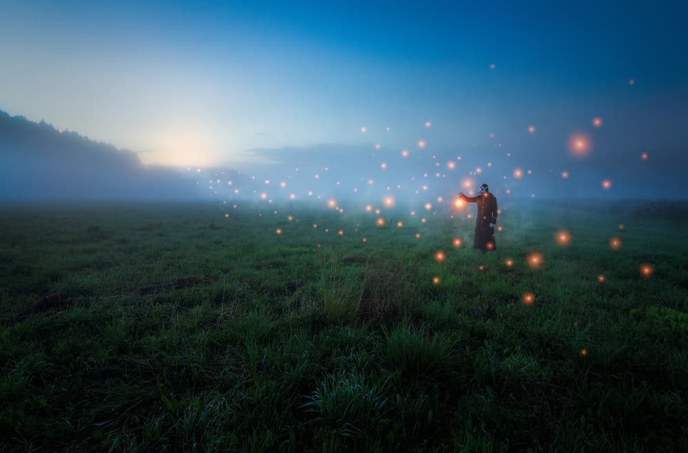 Ethereal Wizard Lights by Mika Suutari — canvas wall art