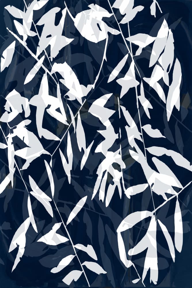 White Leaves Pattern by cartissi — canvas wall art