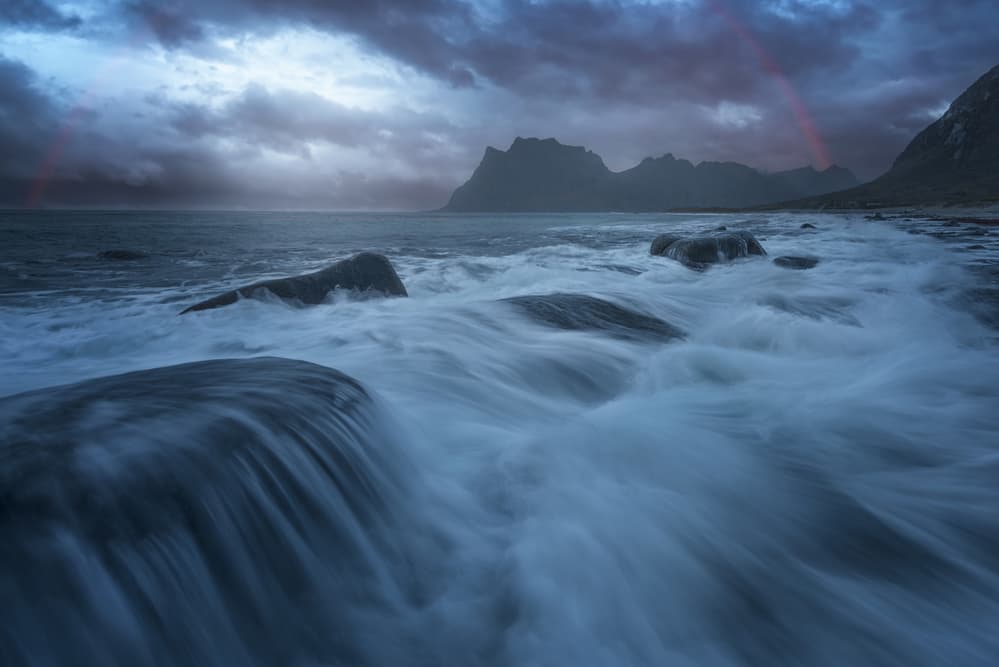 Dramatic Ocean Mountain Landscape by David Martin Castan — canvas wall art