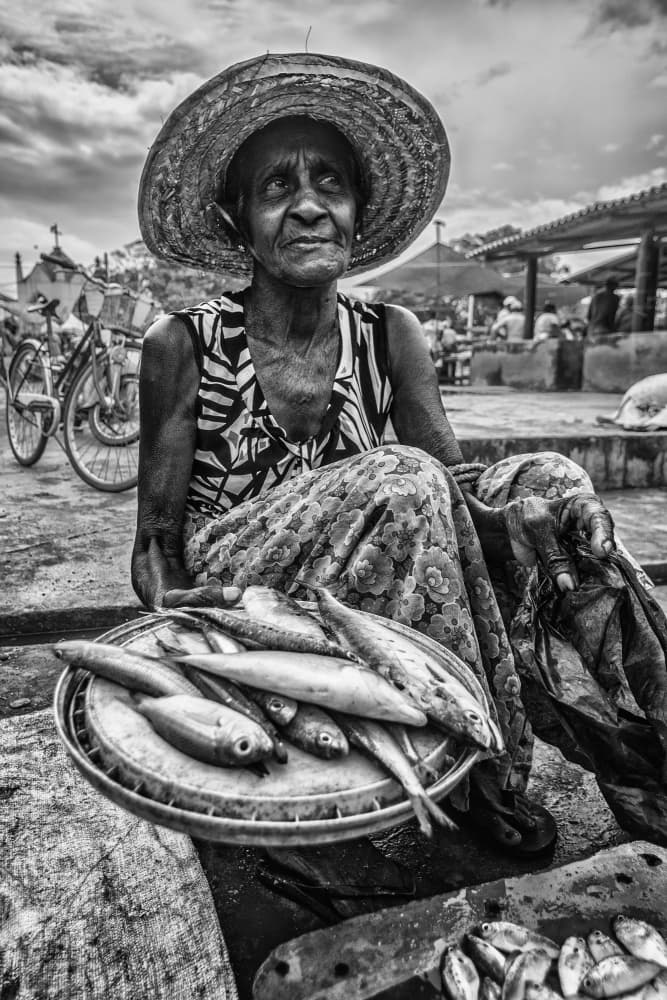 Traditional Market Fish Seller by Pavol Stranak — canvas wall art