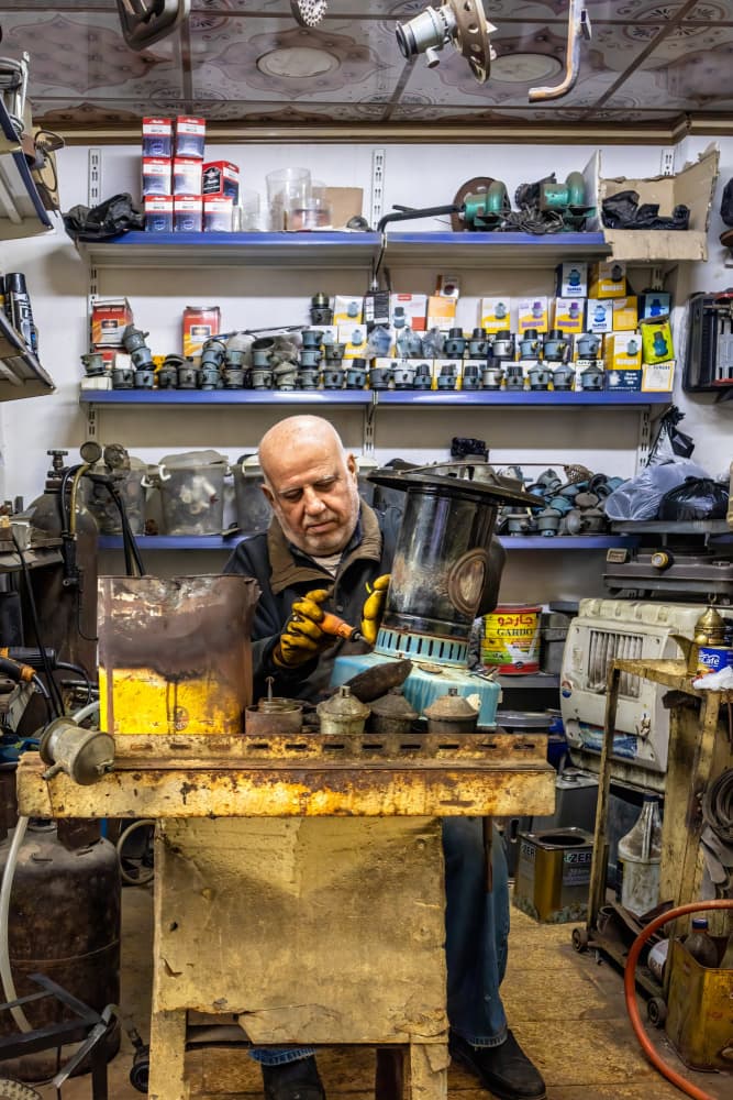 Skilled Craftsman at Work by Saad Salem — canvas wall art