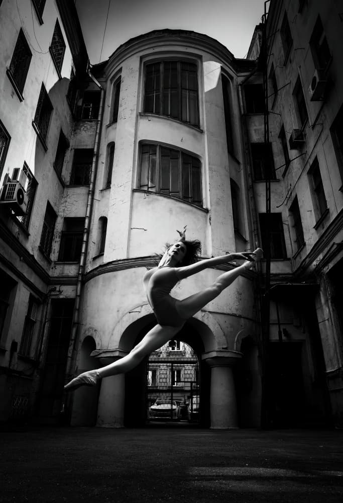 Leaping City Ballet by Oles Paritskiy — canvas wall art