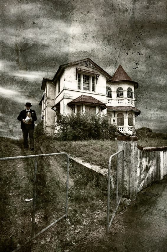 Old House Mysterious Man by Mel Brackstone — canvas wall art