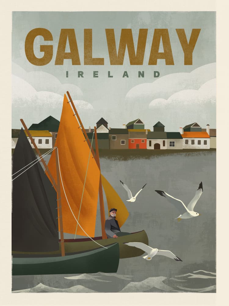 Galway Sailing Boats by The Whiskey Ginger — canvas wall art