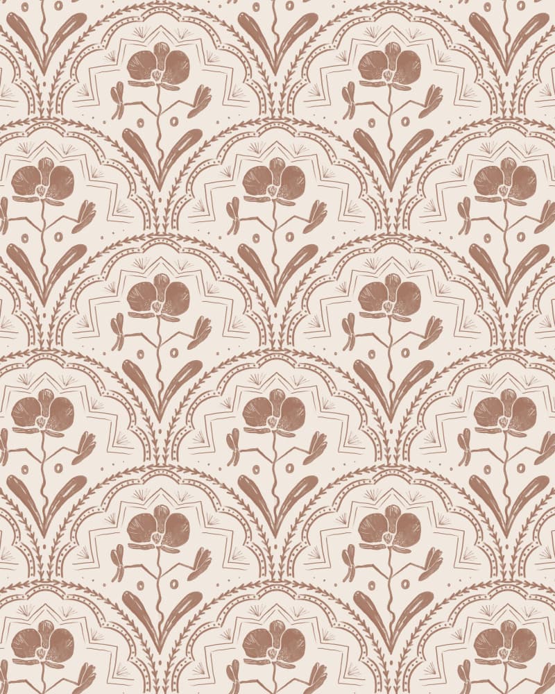 Boho Orchid Tiles Pattern
