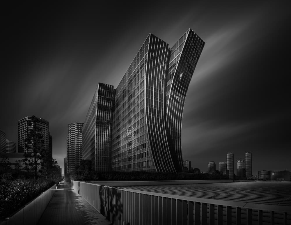 Dramatic Curved Architecture by Yoshihiko Wada — canvas wall art