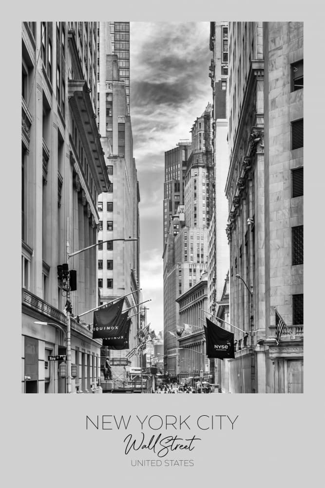 Wall Street New York City by Melanie Viola — canvas wall art