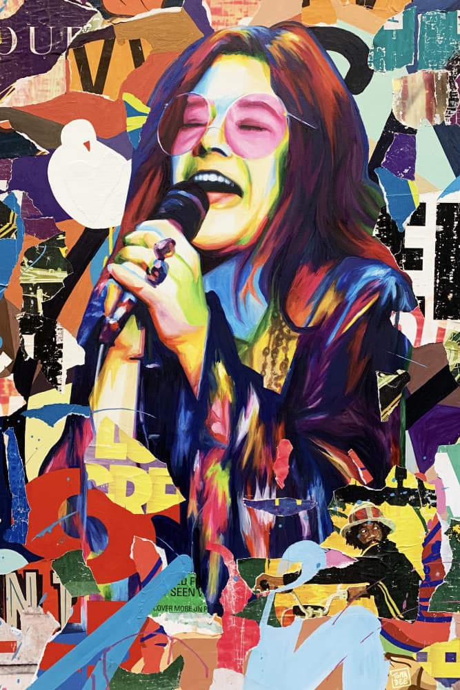 Vibrant Singer Collage by thomas chedeville — canvas wall art