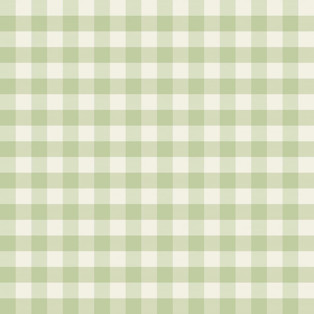 Soft Green Gingham by Annick — canvas wall art