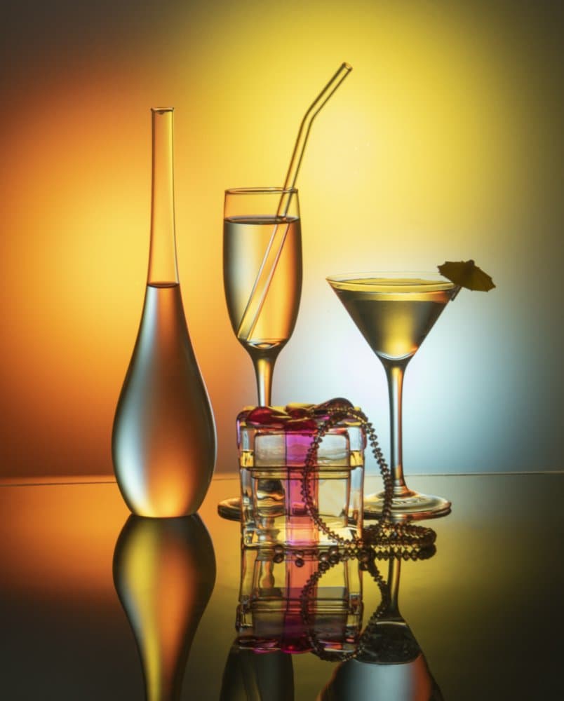 Elegant Cocktail Reflections by Betty Liu — canvas wall art
