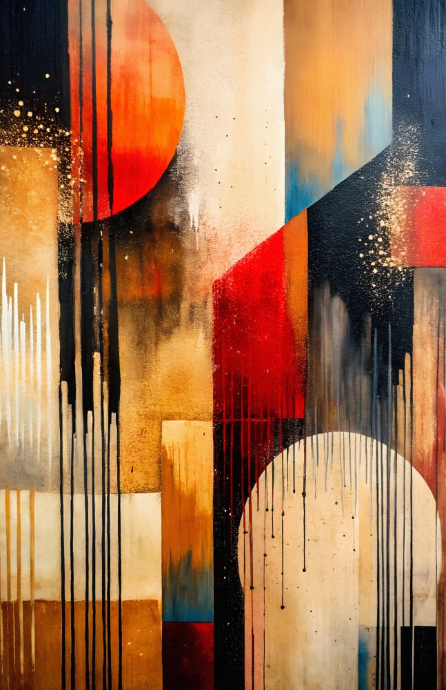 Vibrant Geometric Layers by Miguel Bruzual — canvas wall art