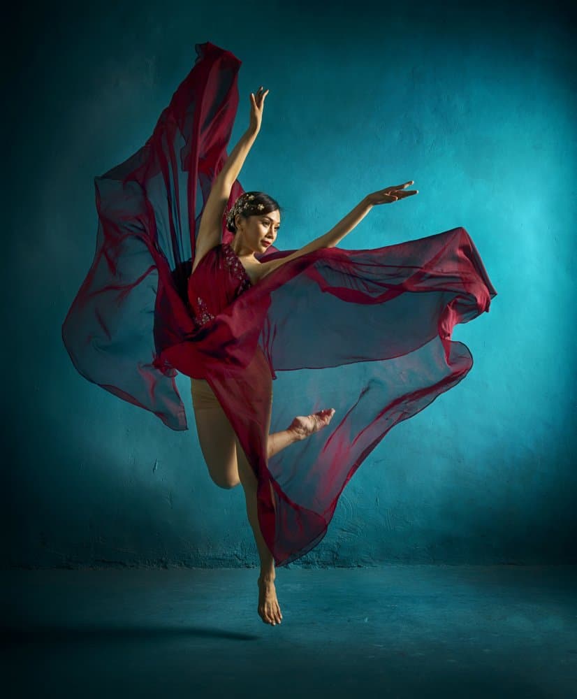 Elegant Red Dance by Angela Muliani Hartojo — canvas wall art