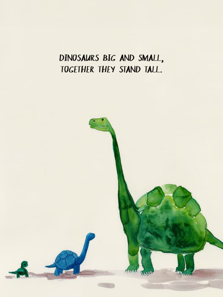 Dino Pals United by Treechild — canvas wall art