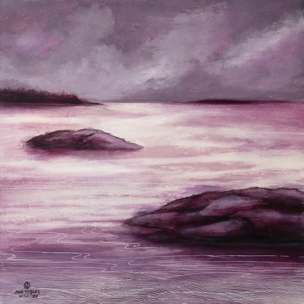 Moody Violet Waters by Ania Witwitzka — canvas wall art