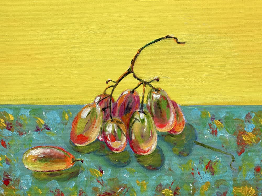 Colorful Grapes Still Life by Marina Kozyr — canvas wall art