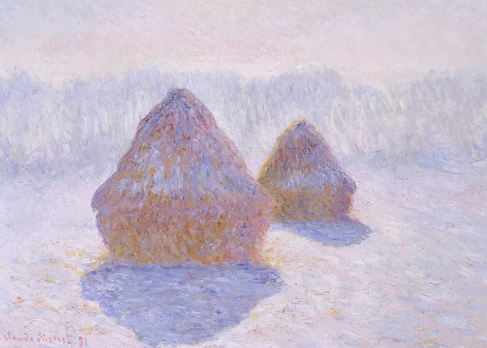 Haystacks (effect of Snow and Sun) (1891) By Claude Monet by Claude Monet — canvas wall art