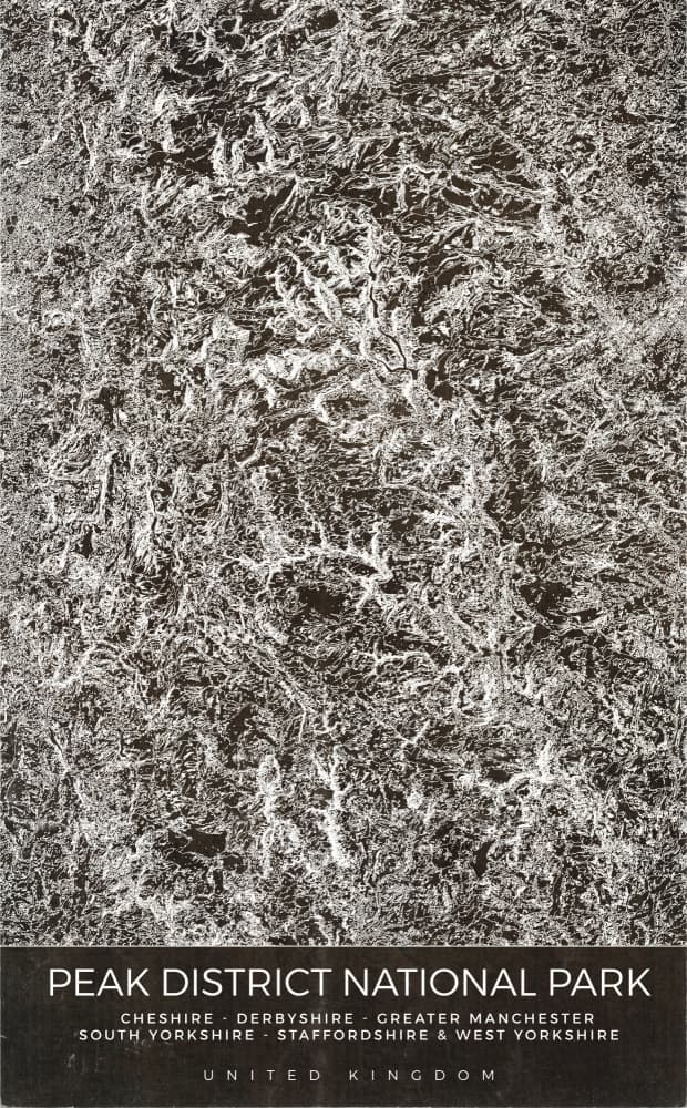 Peak District Abstract Map by Nicholas — canvas wall art