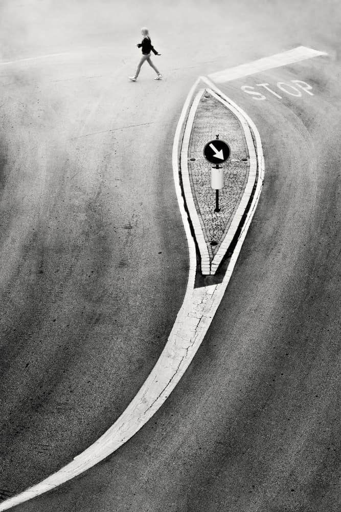 Child on Warped Road by Pietrino Di Sebastiano — canvas wall art