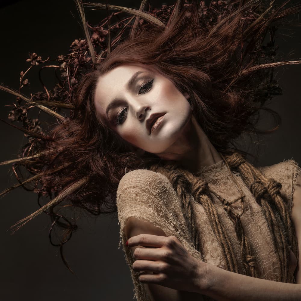 Earthy Woman Portrait by Klaus Tesching — canvas wall art