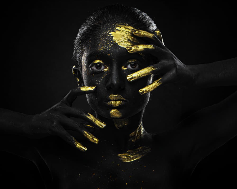 Dark Gold Portrait by JAYATU CHANDRA DAS — canvas wall art