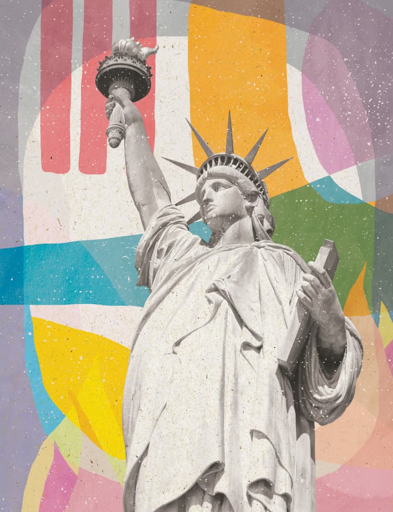 Vibrant Lady Liberty by Aylin Demir — canvas wall art
