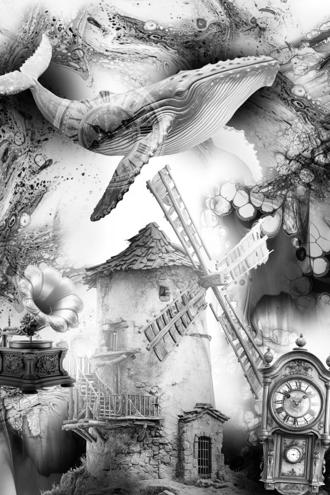 Poster Surreal Mono Illustration 26 by Rafal Kulik — canvas wall art