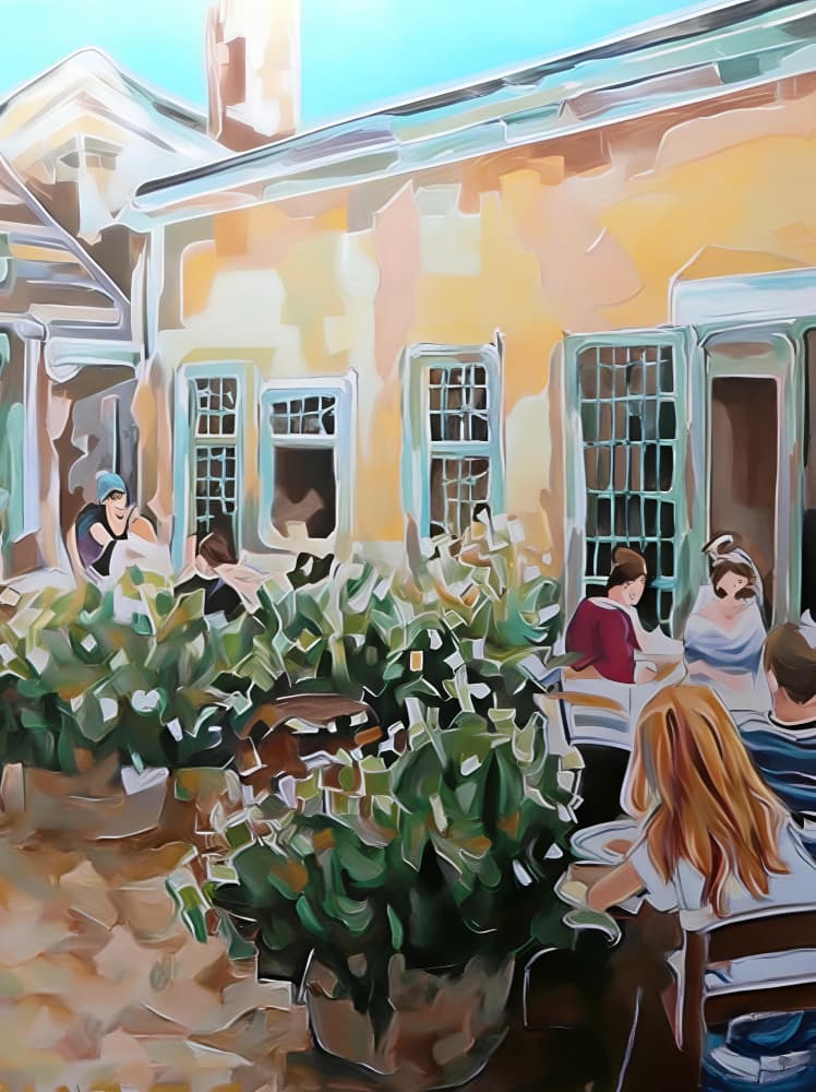 Summer Cafe Patio by Avanesova Elena — canvas wall art
