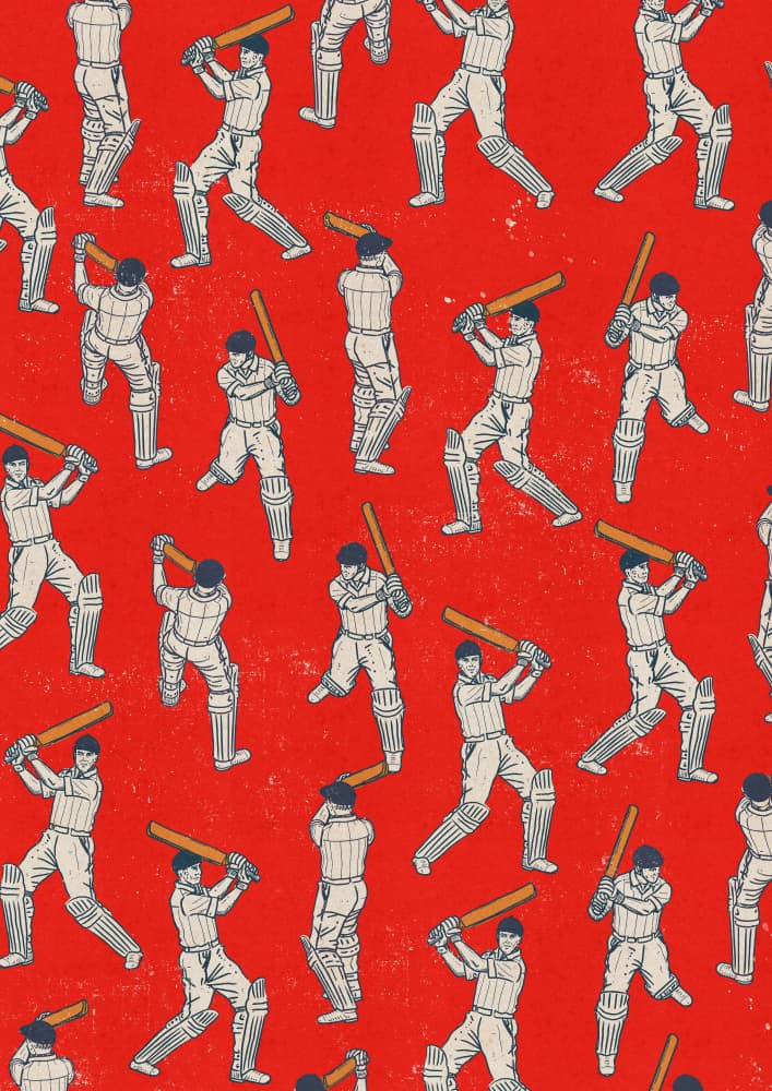 Vintage Cricket Pattern by Nicholas — canvas wall art