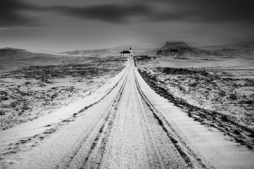 Winter Road to Church by Li Ying — canvas wall art