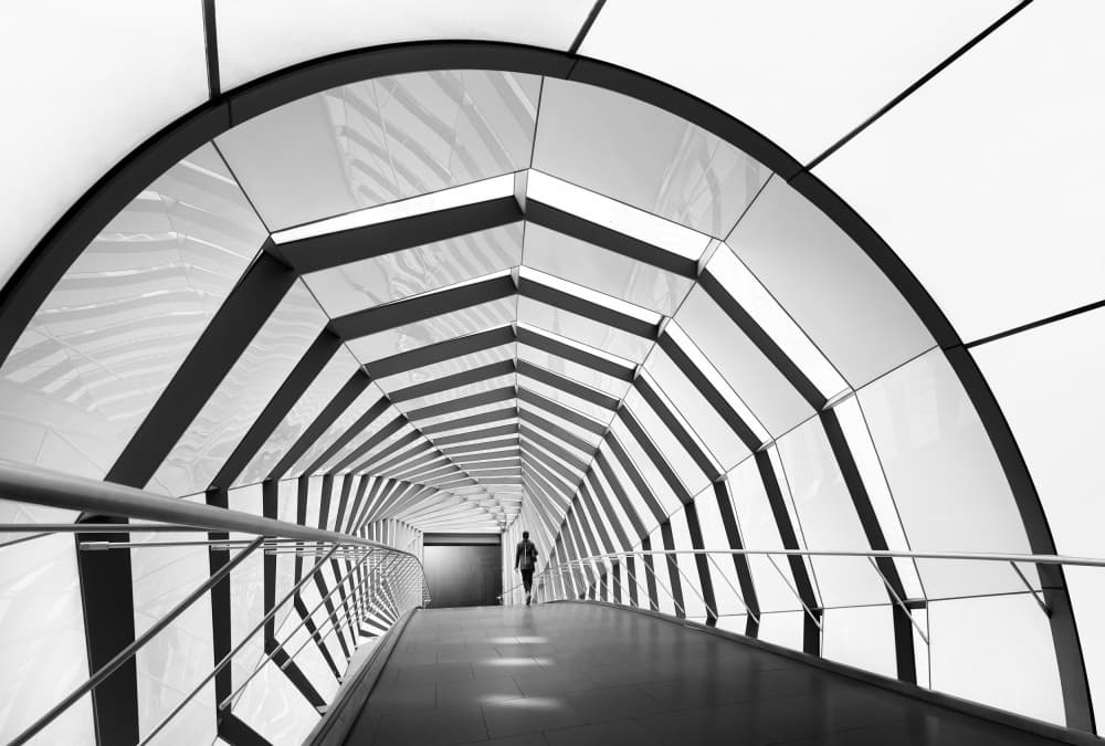 Lone Figure Modern Archway by Li Jian — canvas wall art