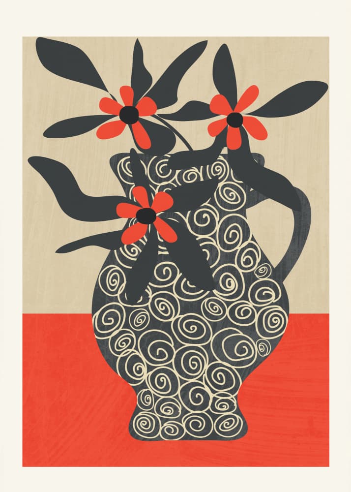 Vibrant Flower Vase by Flow Line — canvas wall art