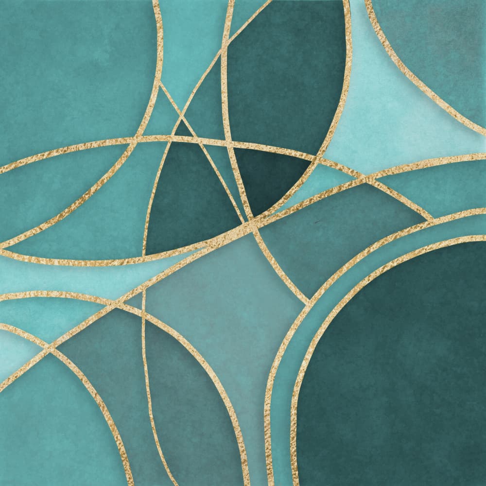Abstract Teal Geometry by Andrea Haase — canvas wall art