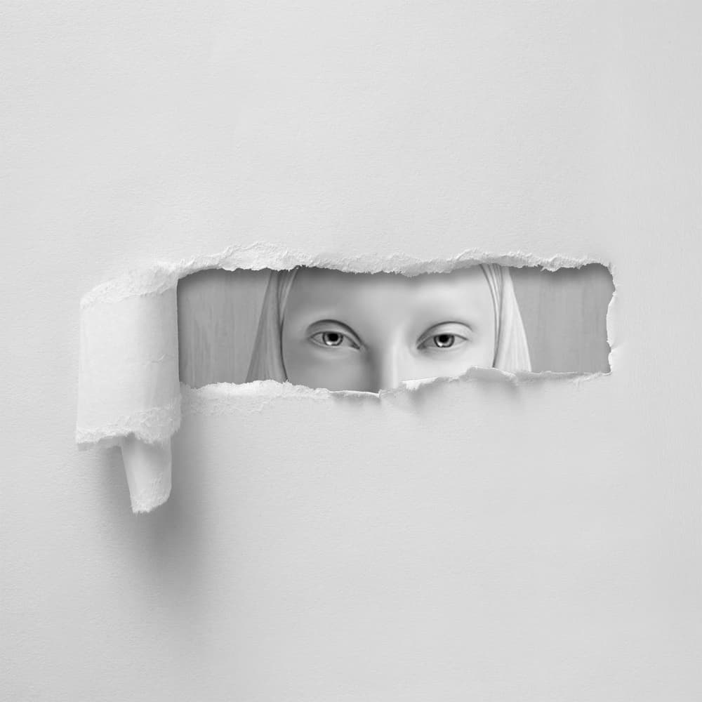 Enigmatic Eyes Peeking by Hadi Malijani (Malenjani) — canvas wall art