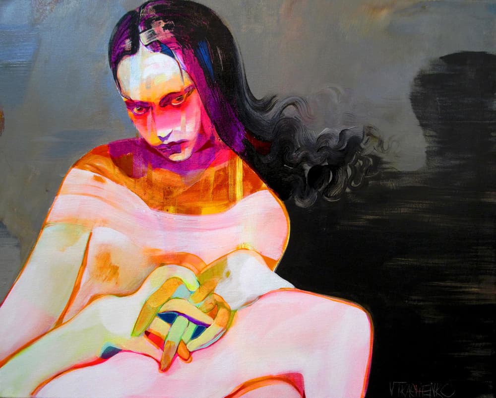 Vibrant Emotional Portrait by Victor Tkachenko — canvas wall art
