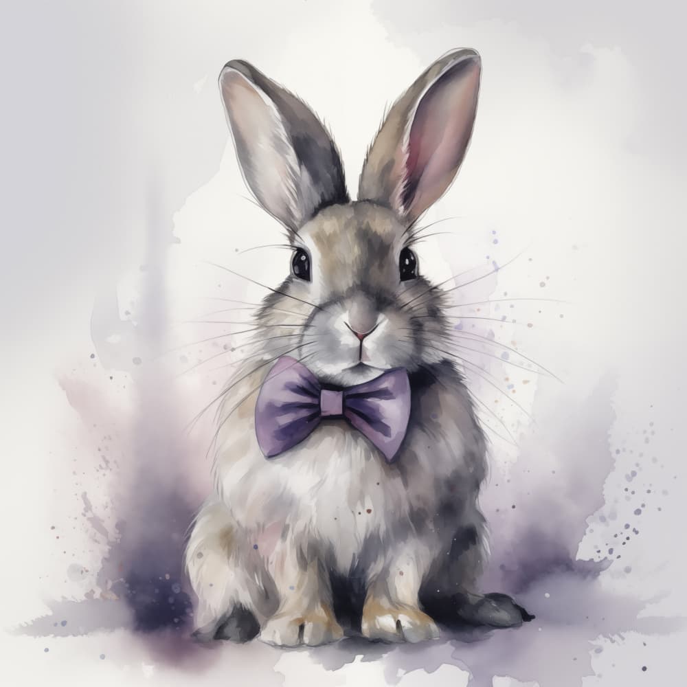 Dapper Watercolor Bunny by Andreas Magnusson — canvas wall art